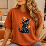 Whimsical Fall Black Cat DTF Transfer DTF Heat Press Transfer from Sweet Tee Transfers