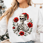 Christmas Skeleton with Coffee DTF Transfer DTF Heat Press Transfer from Sweet Tee Transfers