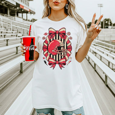 Red Football Helmet DTF Transfer – Coquette DTF Heat Press Transfer from Sweet Tee Transfers