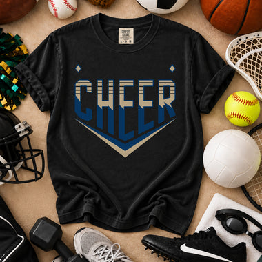 Cheer Gold and Blue DTF Transfer DTF Heat Press Transfer from Sweet Tee Transfers