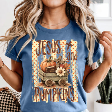 Jesus and Pumpkins DTF Transfer DTF Heat Press Transfer from Sweet Tee Transfers