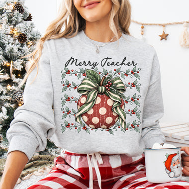 Merry Teacher DTF Transfer DTF Heat Press Transfer from Sweet Tee Transfers