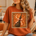 Retro Halloween Stamp Witches Broom DTF Transfer DTF Heat Press Transfer from Sweet Tee Transfers