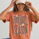 Football Season Striped Orange DTF Transfer DTF Heat Press Transfer from Sweet Tee Transfers