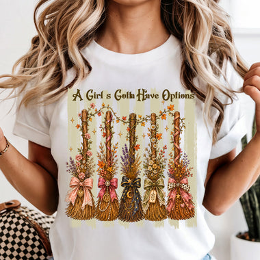 Preppy a Girl's Gotta Have Options Brooms DTF Transfer DTF Heat Press Transfer from Sweet Tee Transfers