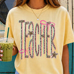 Teacher Leopard with Bows and Stars DTF Transfer DTF Heat Press Transfer from Sweet Tee Transfers