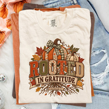 Rooted in Gratitude DTF Transfer DTF Heat Press Transfer from Sweet Tee Transfers
