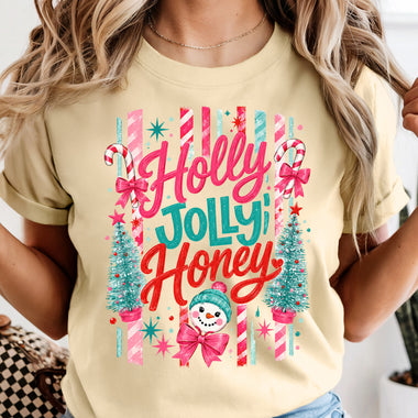 Holly Jolly Honey DTF Transfer DTF Heat Press Transfer from Sweet Tee Transfers