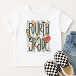 Preppy Striped Fourth Grade DTF Transfer DTF Heat Press Transfer from Sweet Tee Transfers