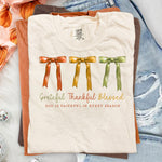 Grateful Thankful Blessed Bows DTF Transfer DTF Heat Press Transfer from Sweet Tee Transfers