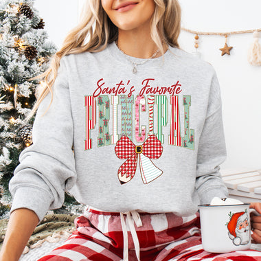 Coquette Santa's Favorite Principal DTF Transfer DTF Heat Press Transfer from Sweet Tee Transfers