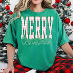 Merry Christmas Checkered Pink and Green DTF Transfer DTF Heat Press Transfer from Sweet Tee Transfers