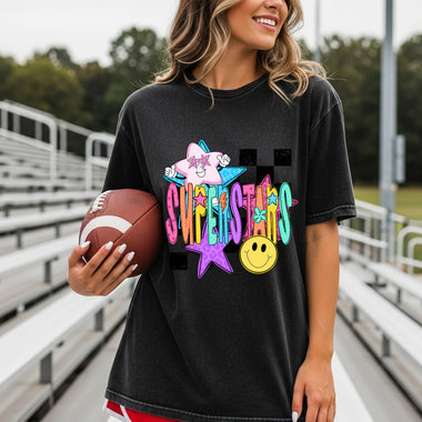 Superstars School Mascot DTF Transfer – Checkered Design DTF Heat Press Transfer from Sweet Tee Transfers