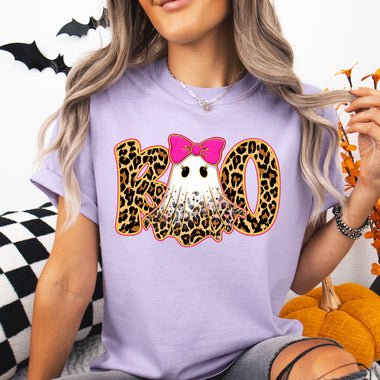 BOO Cheetah Ghost DTF Transfer DTF Heat Press Transfer from Sweet Tee Transfers