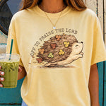 Off to Praise the Lord Hedgehog DTF Transfer DTF Heat Press Transfer from Sweet Tee Transfers