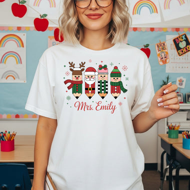 Personalized Christmas Pencils DTF Transfer DTF Heat Press Transfer from Sweet Tee Transfers