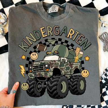 Camo Truck Kindergarten DTF Transfer DTF Heat Press Transfer from Sweet Tee Transfers
