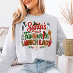 Santa's Favorite Lunch Lady DTF Transfer DTF Heat Press Transfer from Sweet Tee Transfers