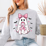 Breast Cancer Ghost with Bow DTF Transfer DTF Heat Press Transfer from Sweet Tee Transfers