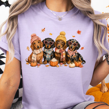 Dachshunds Fall DTF Transfer DTF Heat Press Transfer from Sweet Tee Transfers
