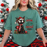 Fueled by Caffeine Black Cat Christmas DTF Transfer DTF Heat Press Transfer from Sweet Tee Transfers