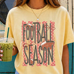 Football Season Striped Orange DTF Transfer DTF Heat Press Transfer from Sweet Tee Transfers