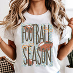 Football Season Striped Blue DTF Transfer DTF Heat Press Transfer from Sweet Tee Transfers