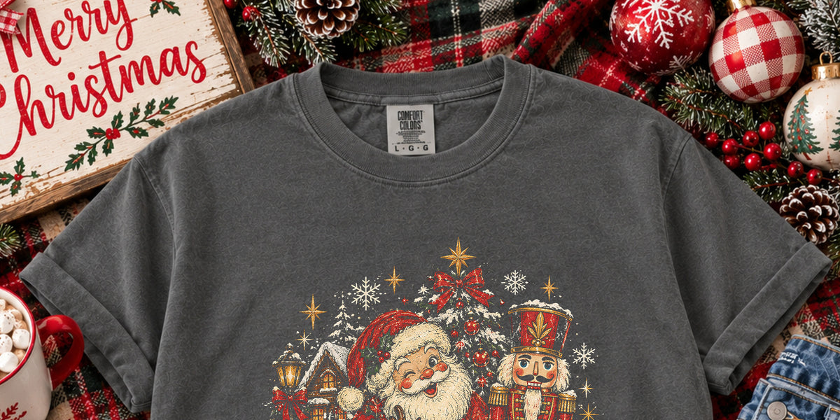 Retro Christmas Santa Snowman Nutcracker Ready to Press DTF Transfer ...