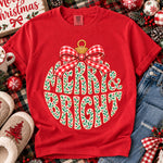 Retro Merry and Bright Ornament DTF Transfer DTF Heat Press Transfer from Sweet Tee Transfers