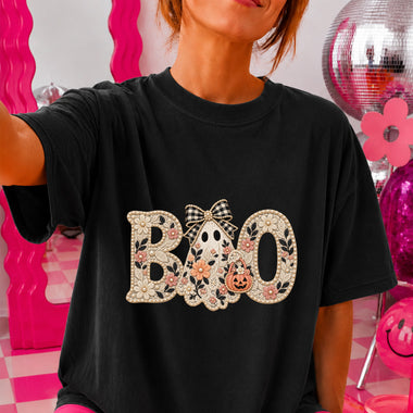 Floral Lace Boo Ghost DTF Transfer DTF Heat Press Transfer from Sweet Tee Transfers
