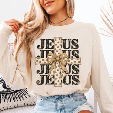 Jesus Polka Dot Cross DTF Transfer DTF Heat Press Transfer from Sweet Tee Transfers