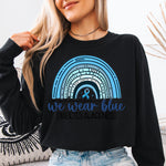 We Wear Blue Diabetes Awareness DTF Transfer DTF Heat Press Transfer from Sweet Tee Transfers