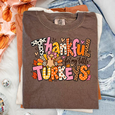 Thankful for My Little Turkeys DTF Transfer DTF Heat Press Transfer from Sweet Tee Transfers