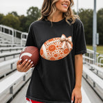 Orange Floral Football DTF Transfer – Coquette DTF Heat Press Transfer from Sweet Tee Transfers