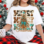 Merry Christmas Stacked Western Bow DTF Transfer DTF Heat Press Transfer from Sweet Tee Transfers