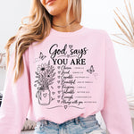 God Says You Are DTF Transfer DTF Heat Press Transfer from Sweet Tee Transfers