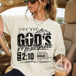 God's Masterpiece Ephesians 2:10 Faith DTF Transfer DTF Heat Press Transfer from Sweet Tee Transfers