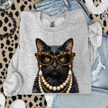 Glam Cat DTF Transfer DTF Heat Press Transfer from Sweet Tee Transfers