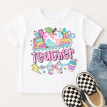Pastel Apple Teacher DTF Transfer DTF Heat Press Transfer from Sweet Tee Transfers