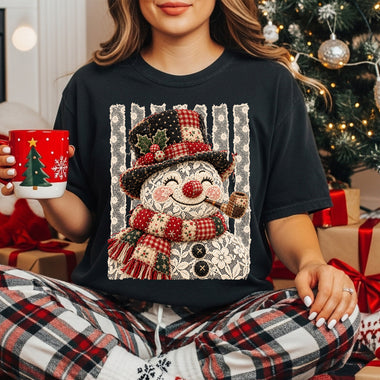 Lace Snowman DTF Transfer DTF Heat Press Transfer from Sweet Tee Transfers