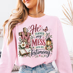 He Turned My Mess Into My Testimony DTF Transfer DTF Heat Press Transfer from Sweet Tee Transfers