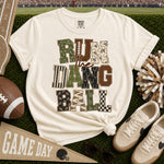 Run the Dang Ball Football Patterns DTF Transfer DTF Heat Press Transfer from Sweet Tee Transfers