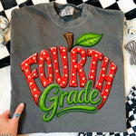Apple Fourth Grade DTF Transfer DTF Heat Press Transfer from Sweet Tee Transfers