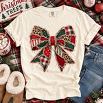 Patchwork Christmas Bow DTF Transfer DTF Heat Press Transfer from Sweet Tee Transfers