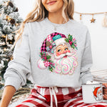 Santa Face Christmas Pink DTF Transfer DTF Heat Press Transfer from Sweet Tee Transfers