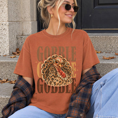 Gobble Gobble Glam Turkey DTF Transfer DTF Heat Press Transfer from Sweet Tee Transfers