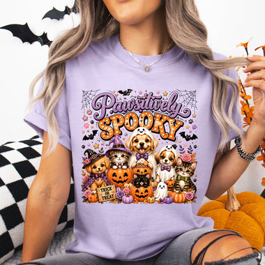 Pawsitively Spooky DTF Transfer DTF Heat Press Transfer from Sweet Tee Transfers