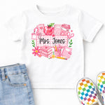 Custom Pink Checkered Teacher DTF Transfer DTF Heat Press Transfer from Sweet Tee Transfers
