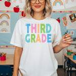 Back to School Pastel Bold Letters Third Grade DTF Transfer DTF Heat Press Transfer from Sweet Tee Transfers