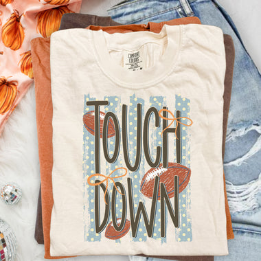 Touchdown Football Striped DTF Transfer DTF Heat Press Transfer from Sweet Tee Transfers